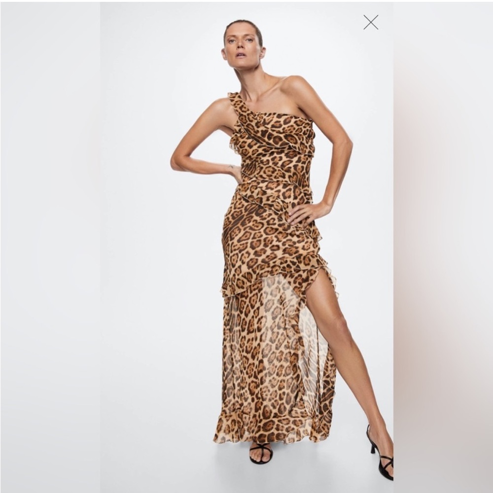 Mango Long Leopard Dress